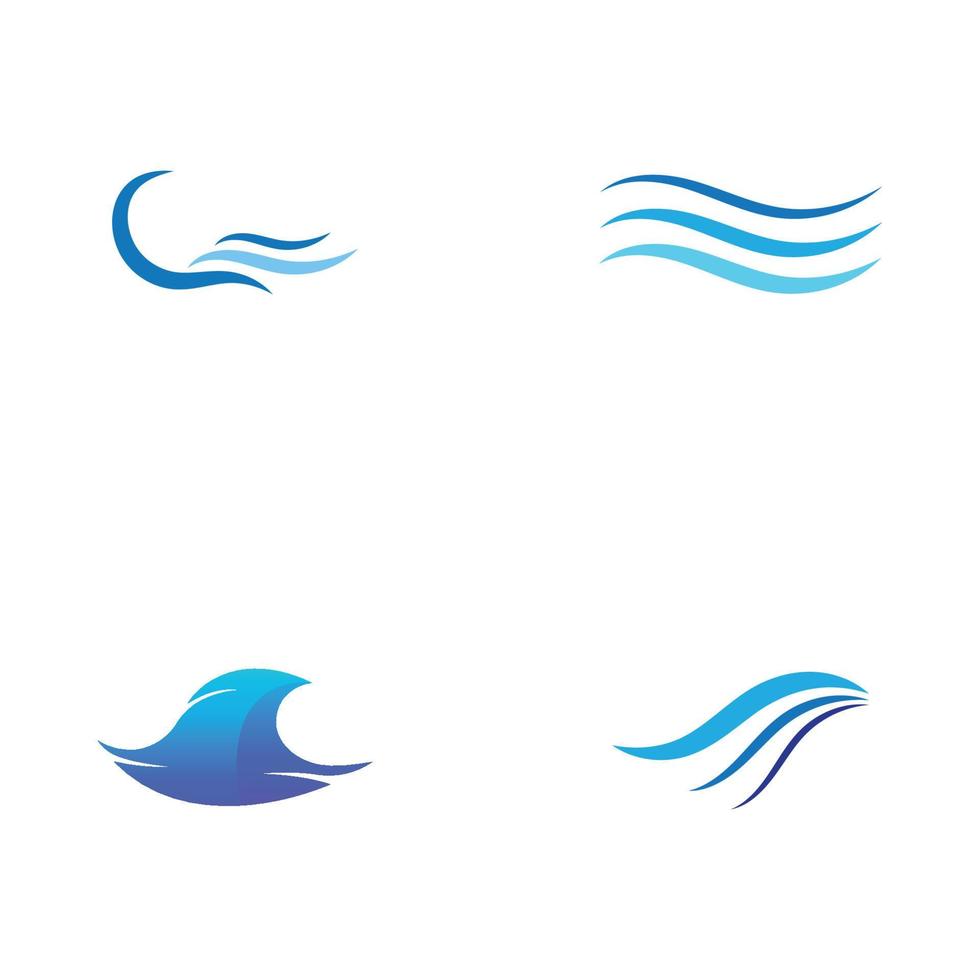 Wave water beach blue water logo vector