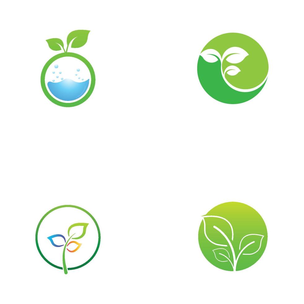 Green leaf logo. Vector design of gardens  plants and nature.