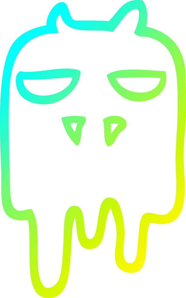 cold gradient line drawing cartoon spooky ghost vector