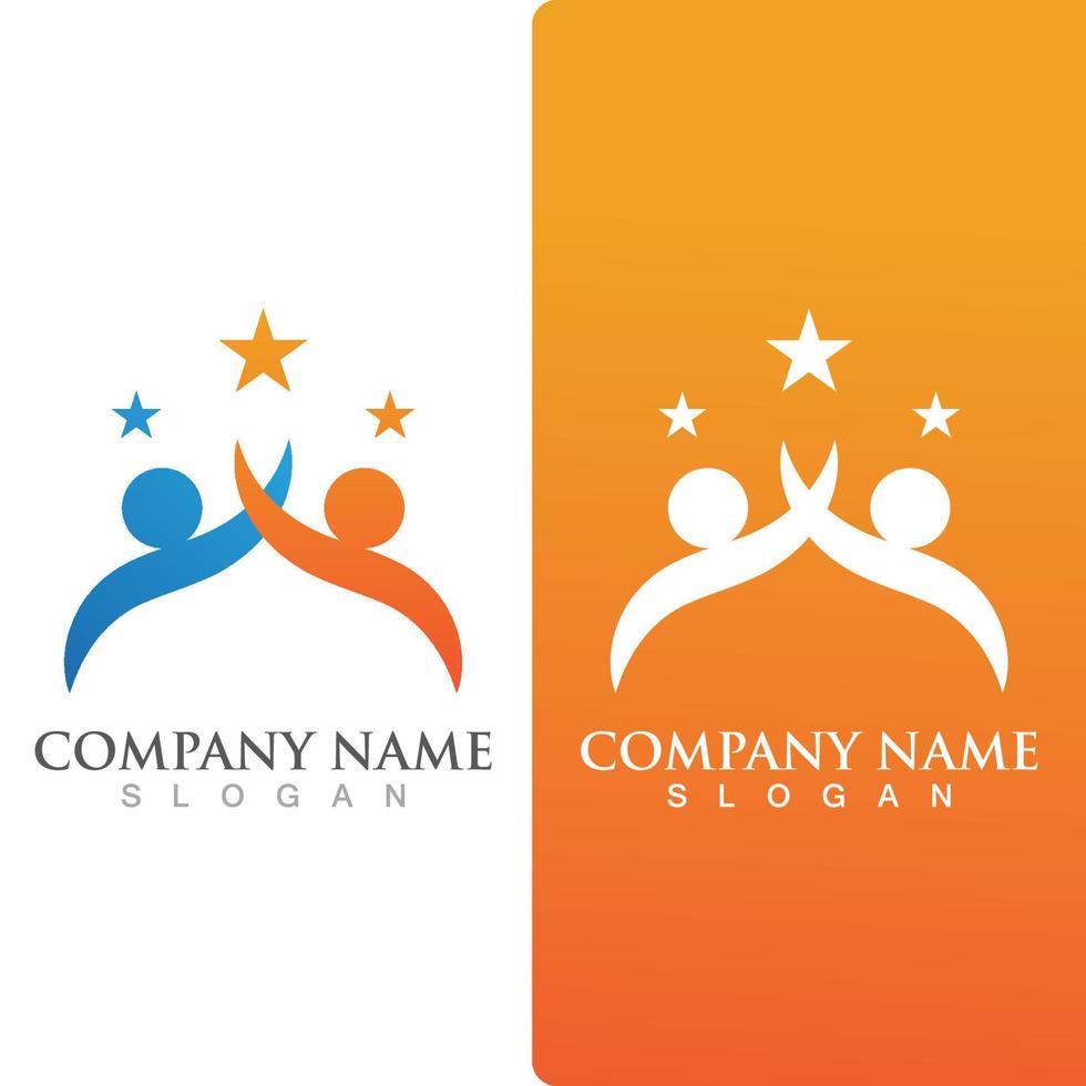 Star success people  icon Template vector illustration design