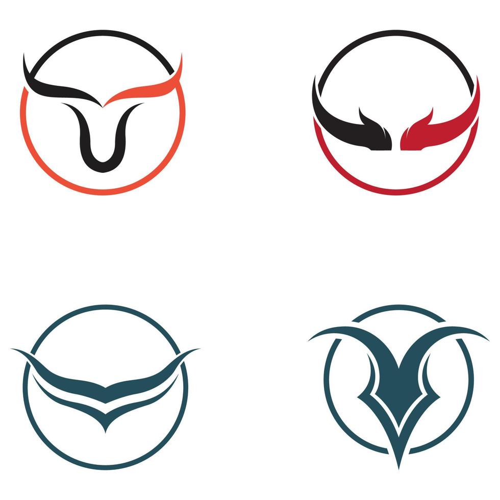 Bull's head horn logo. Using a vector illustration template design concept.