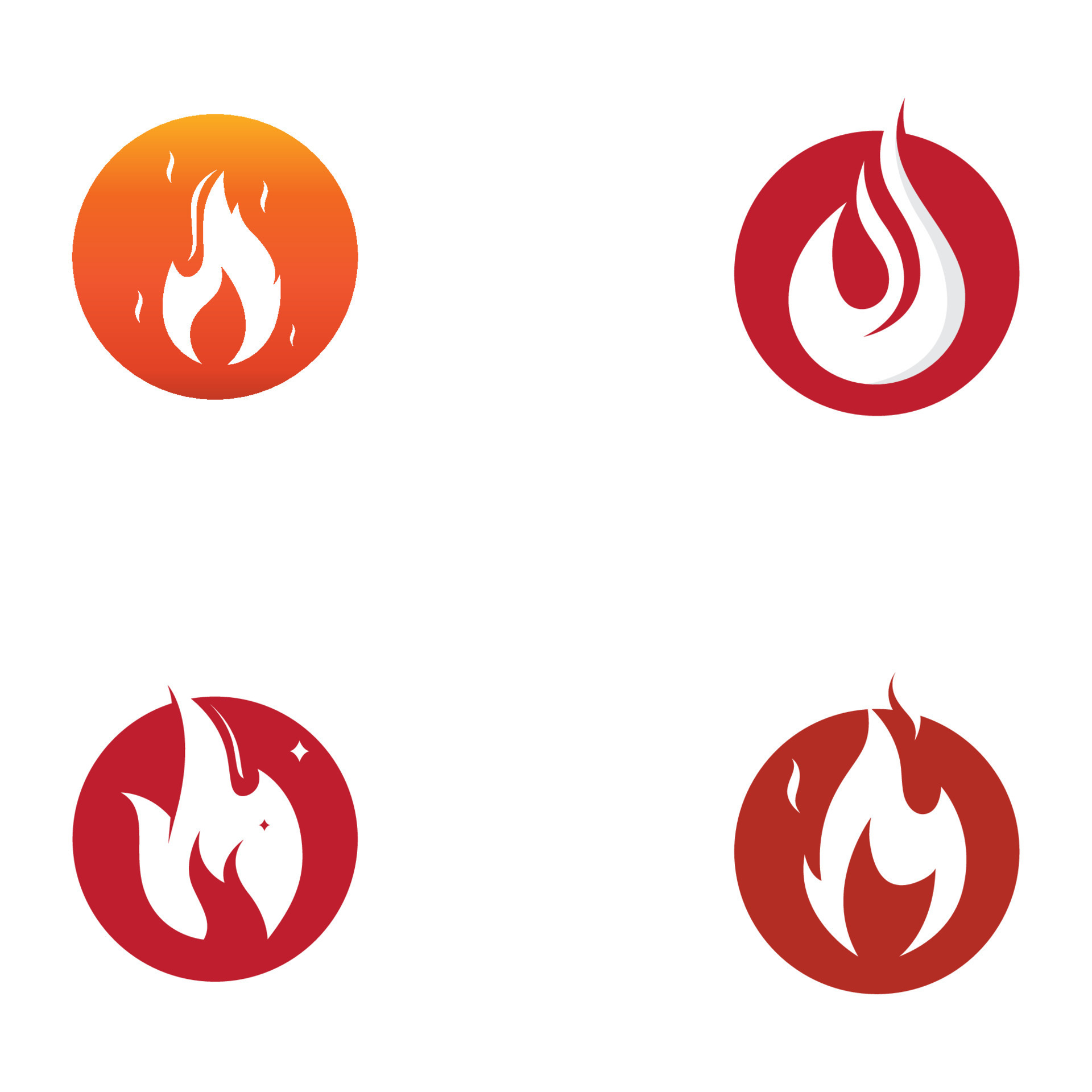 Fire or flame logo, fireball logo, and embers. Using a vector