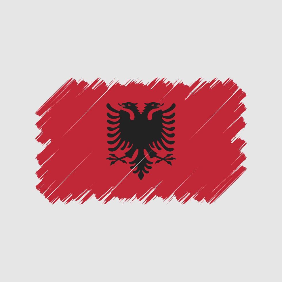 pincel de bandera de albania. bandera nacional vector