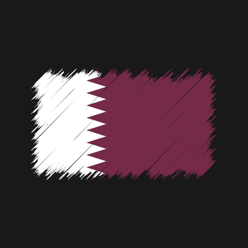 trazos de pincel de la bandera de qatar. bandera nacional vector