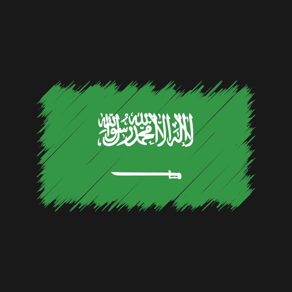 Saudi Arabia Flag Brush Strokes. National Flag vector