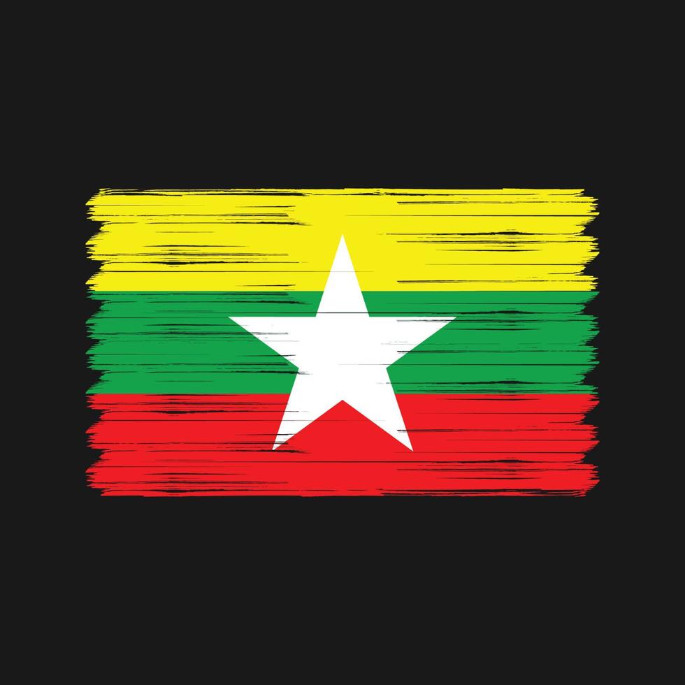 cepillo de la bandera de myanmar. bandera nacional vector