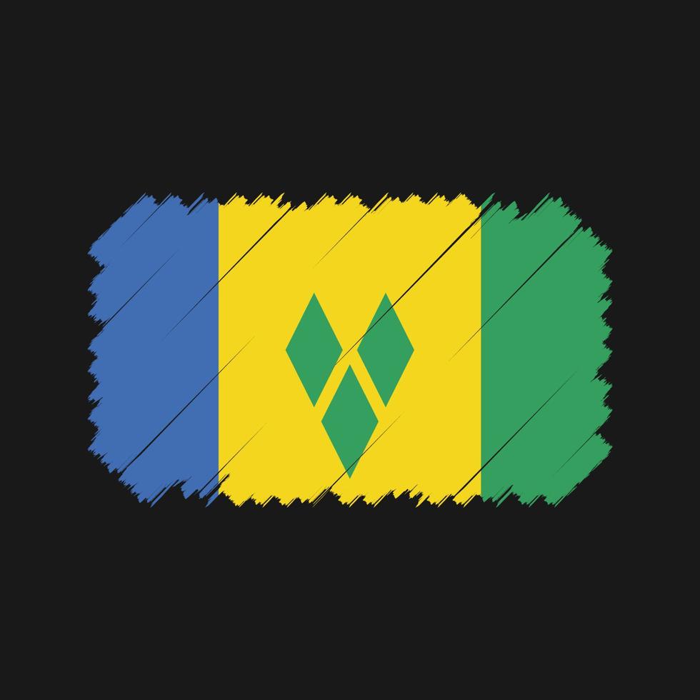Saint Vincent and the Grenadines Flag Brush Vector. National Flag vector