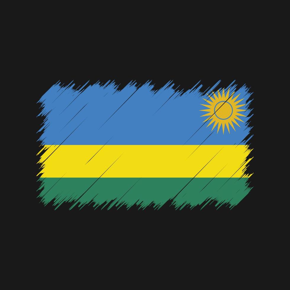 trazos de pincel de bandera de ruanda. bandera nacional vector