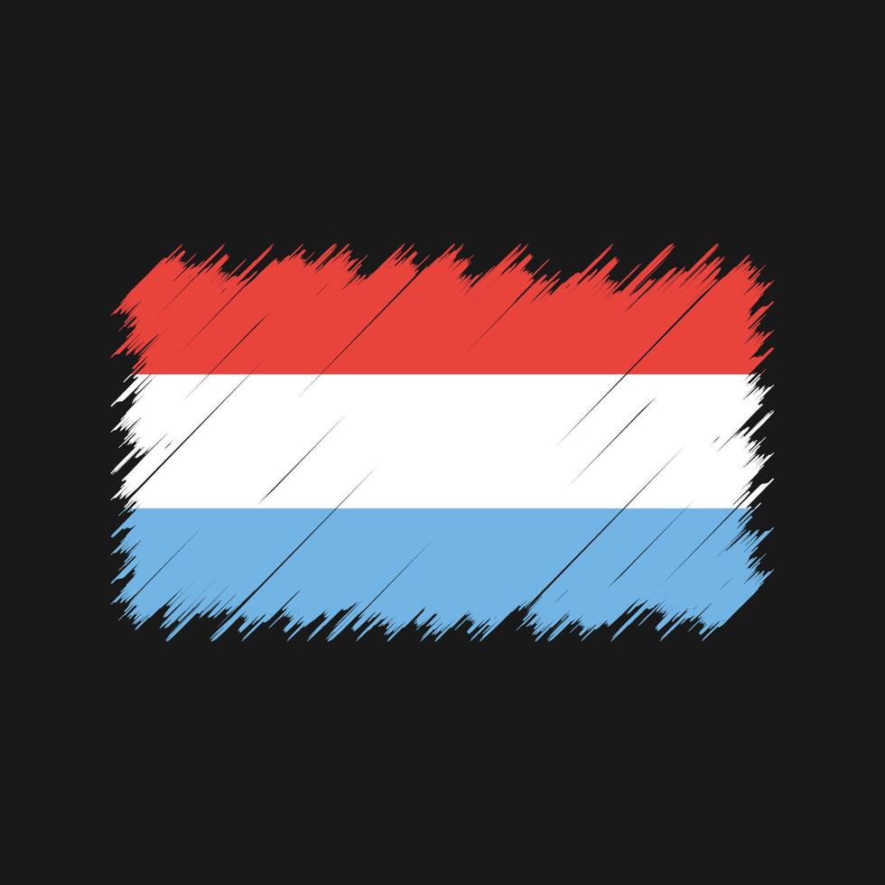 trazos de pincel de bandera de luxemburgo. bandera nacional vector