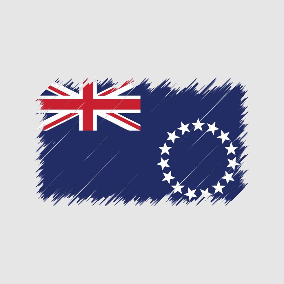 trazos de pincel de la bandera de las islas cook. bandera nacional vector