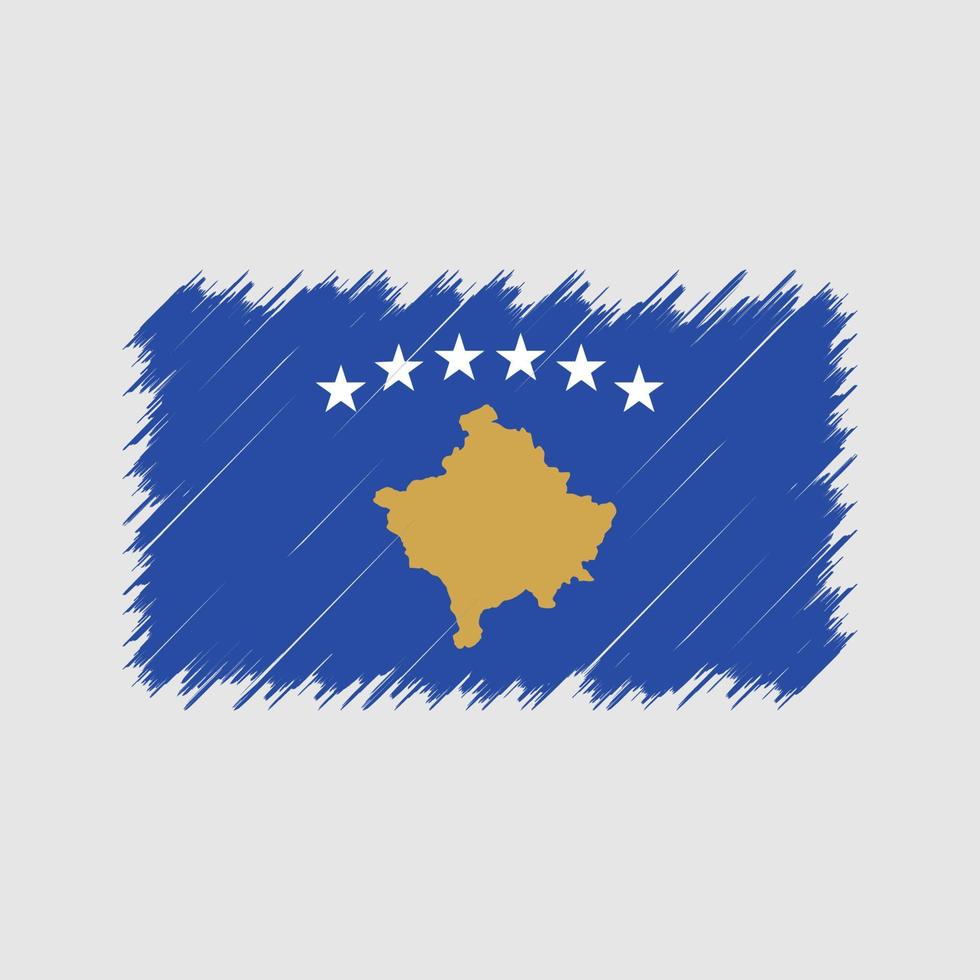 Kosovo Flag Brush Strokes. National Flag vector