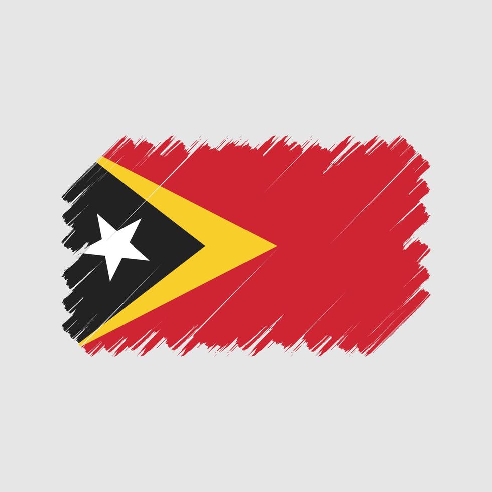 pincel de bandera de timor oriental. bandera nacional vector