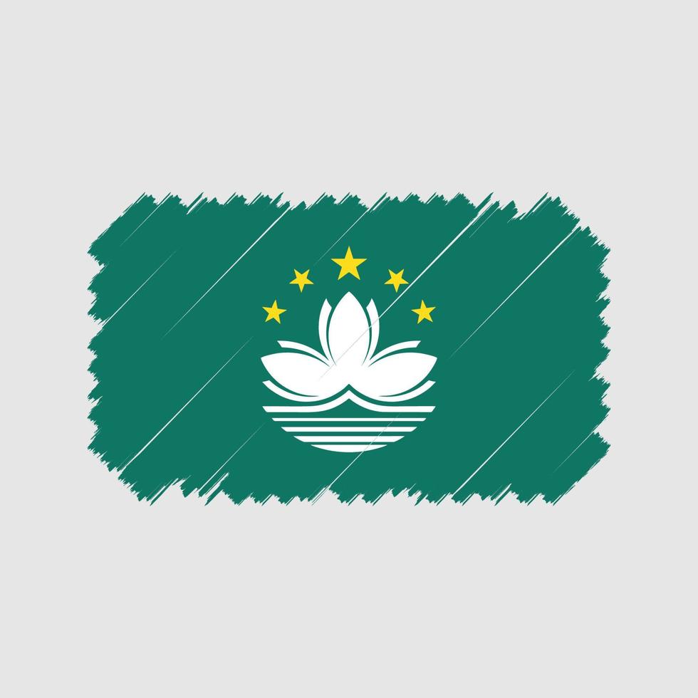 Macau Flag Brush Vector. National Flag vector