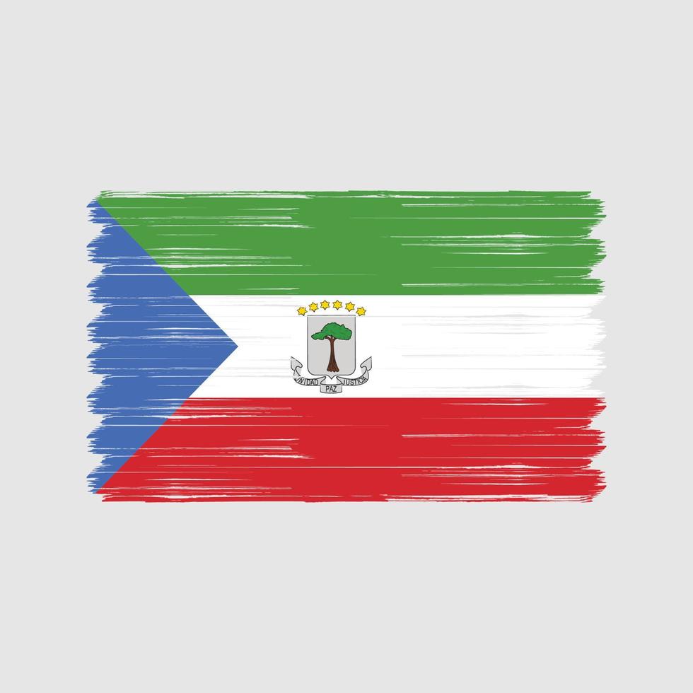 Equatorial Guinea Flag Brush. National Flag vector