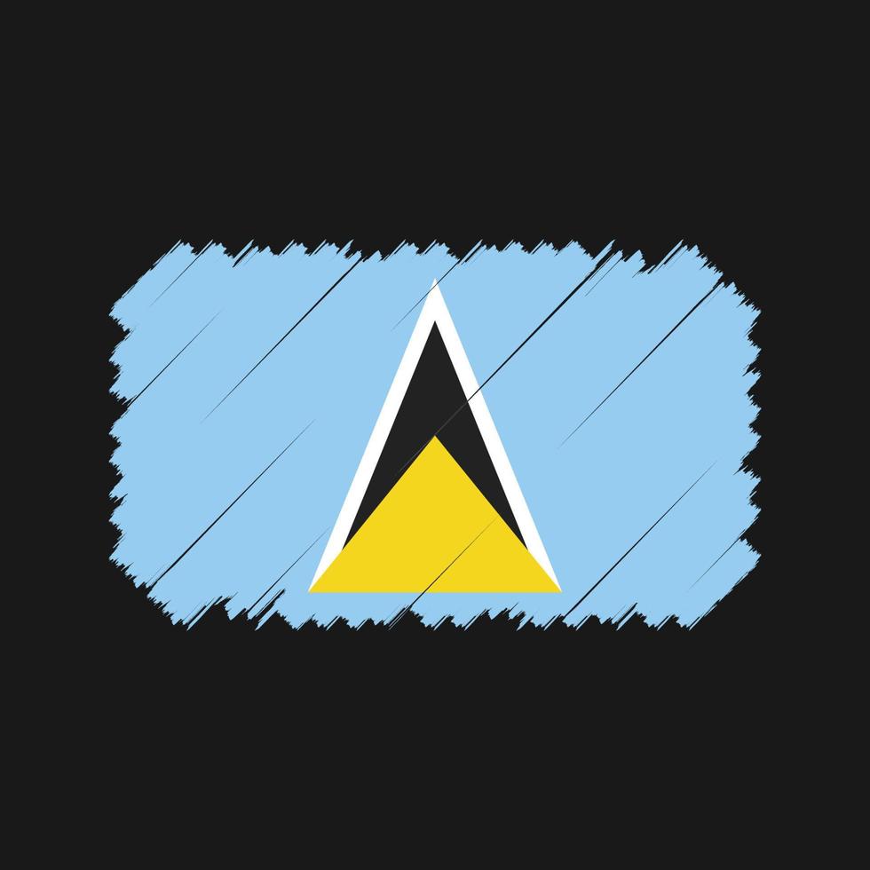 Saint Lucia Flag Brush Vector. National Flag vector