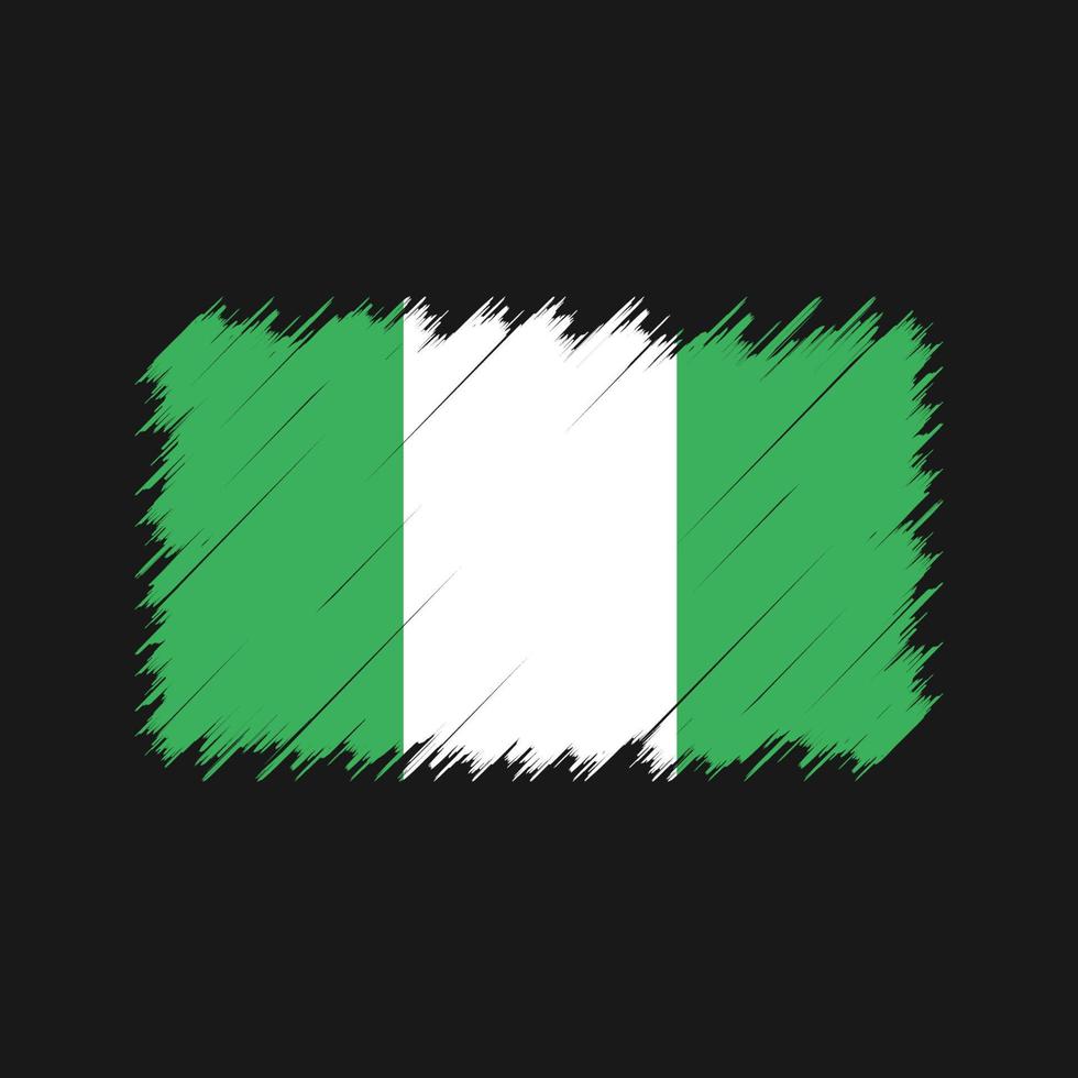 trazos de pincel de la bandera de nigeria. bandera nacional vector