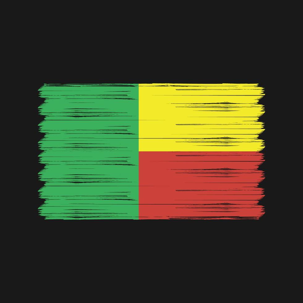 Benin Flag Brush. National Flag vector