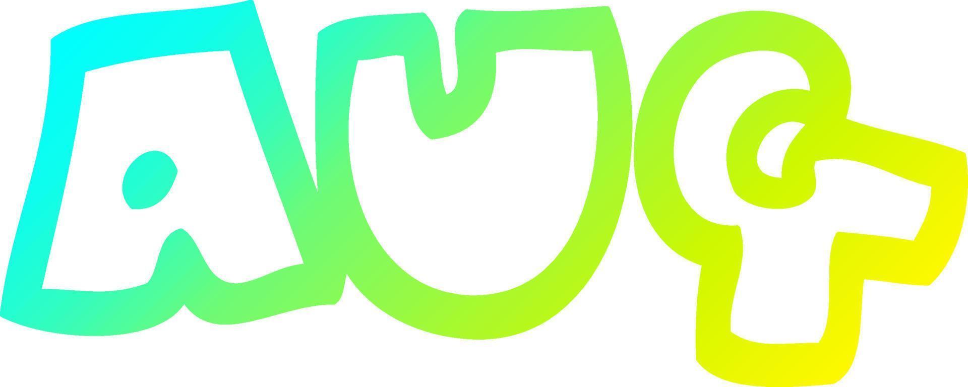 cold gradient line drawing cartoon month of august vector