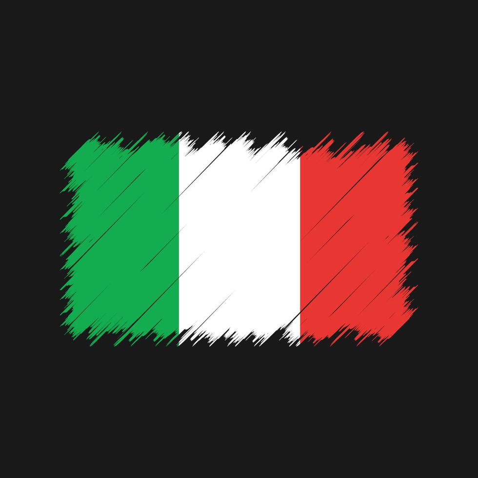 trazos de pincel de bandera de italia. bandera nacional vector