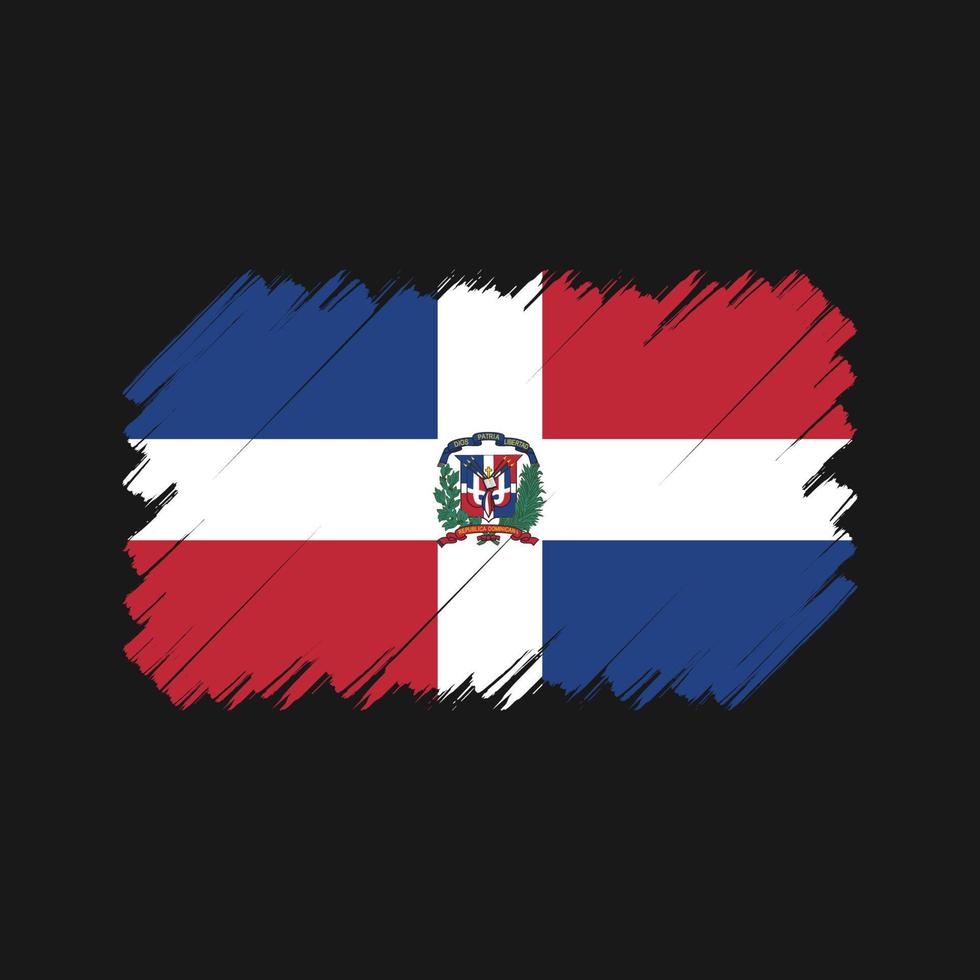 pincel de bandera de república dominicana. bandera nacional vector