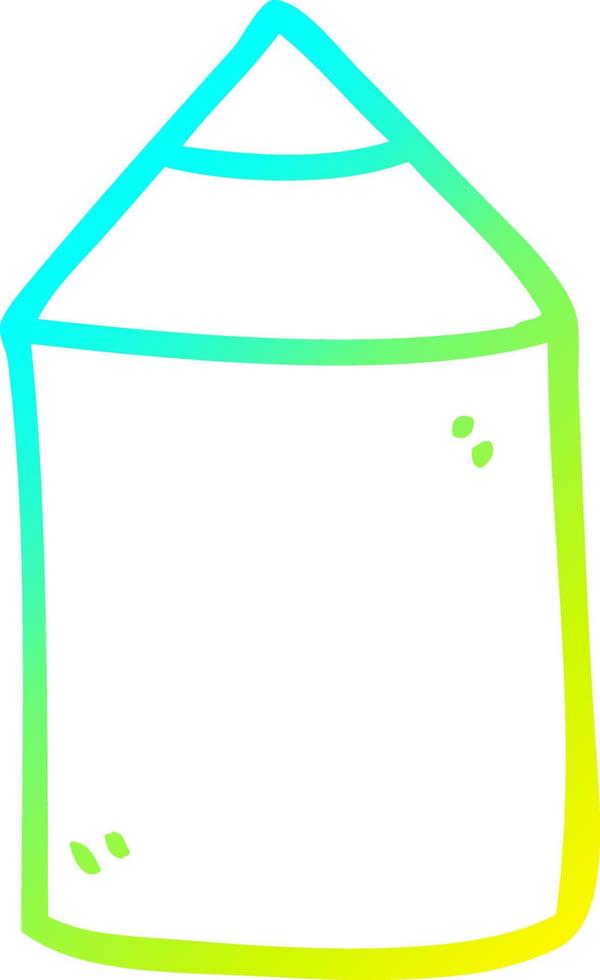 cold gradient line drawing cartoon colored pencil vector