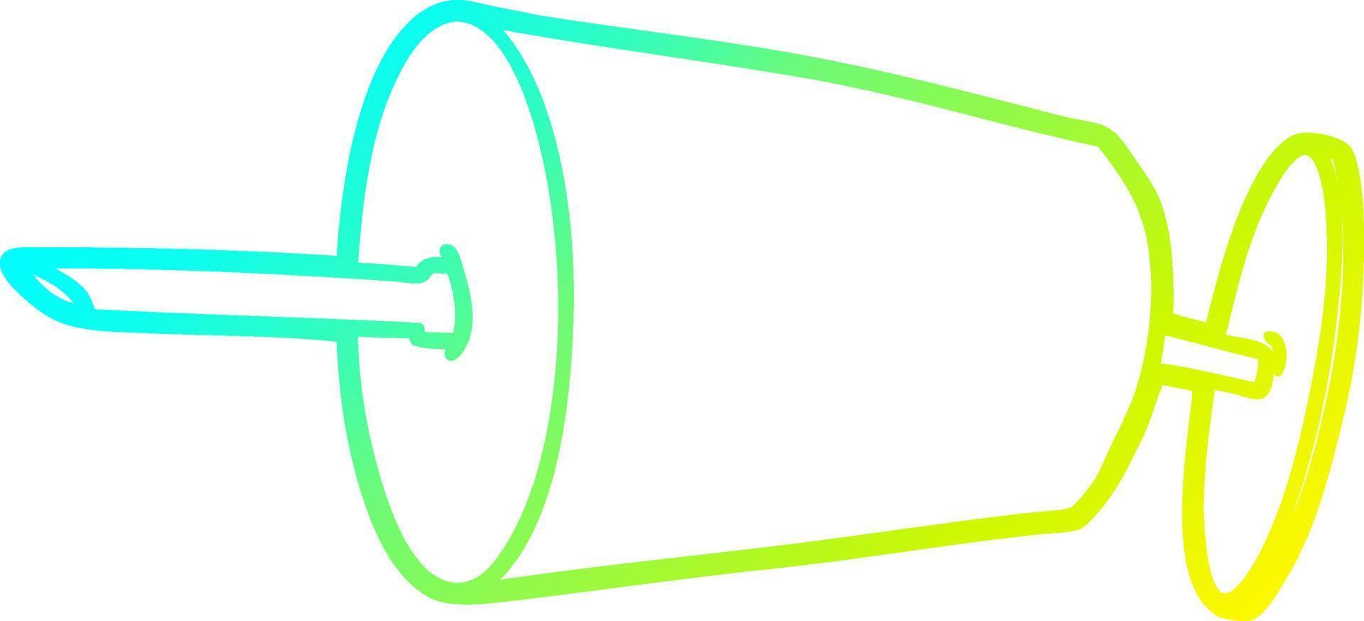 cold gradient line drawing cartoon medical syringe vector