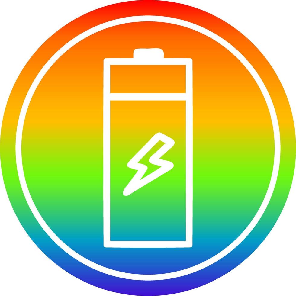 battery circular in rainbow spectrum vector