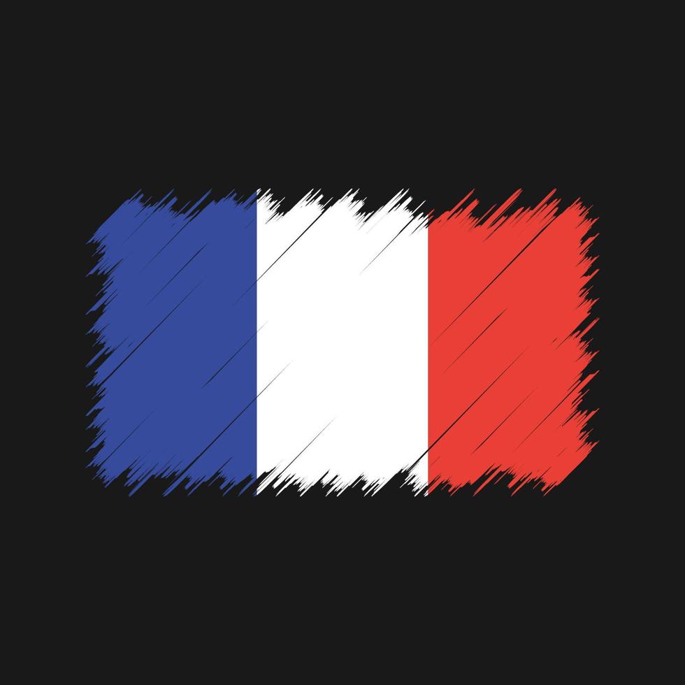 trazos de pincel de bandera de francia. bandera nacional vector