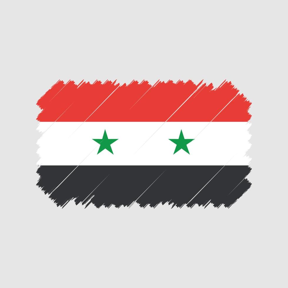 vector de pincel de bandera de siria. bandera nacional