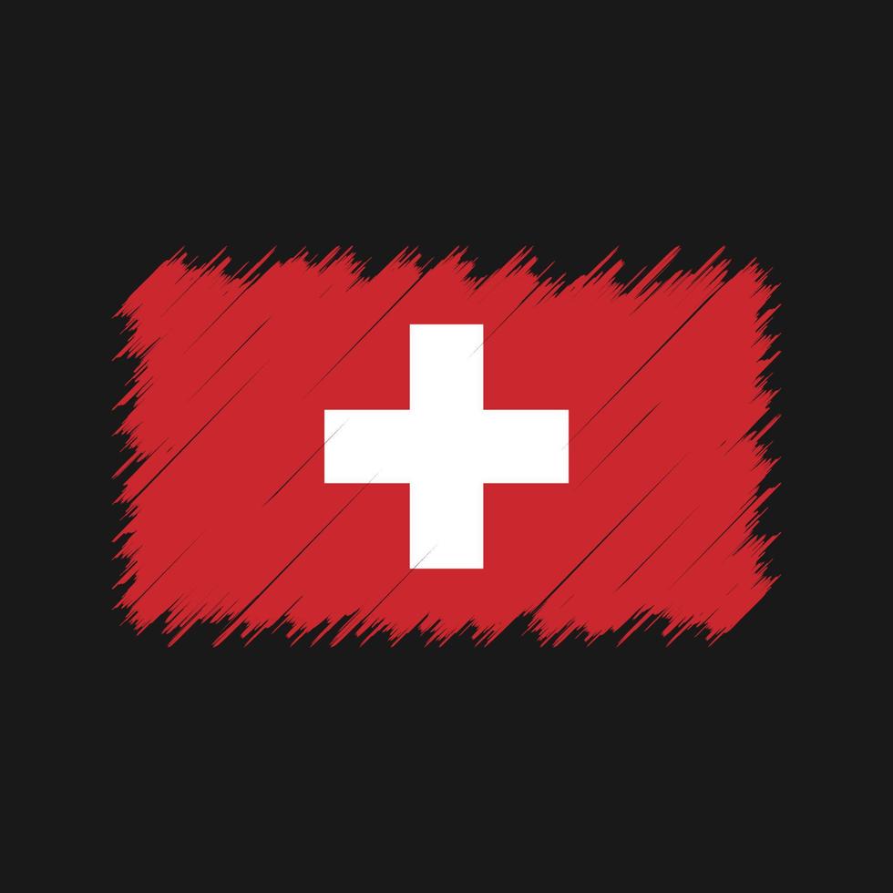 trazos de pincel de bandera suiza. bandera nacional vector