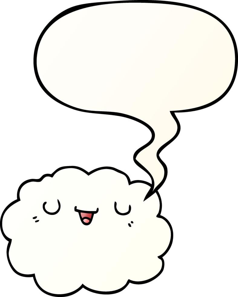 cartoon cloud and speech bubble in smooth gradient style vector