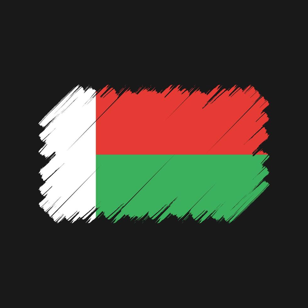 Madagascar Flag Brush. National Flag vector