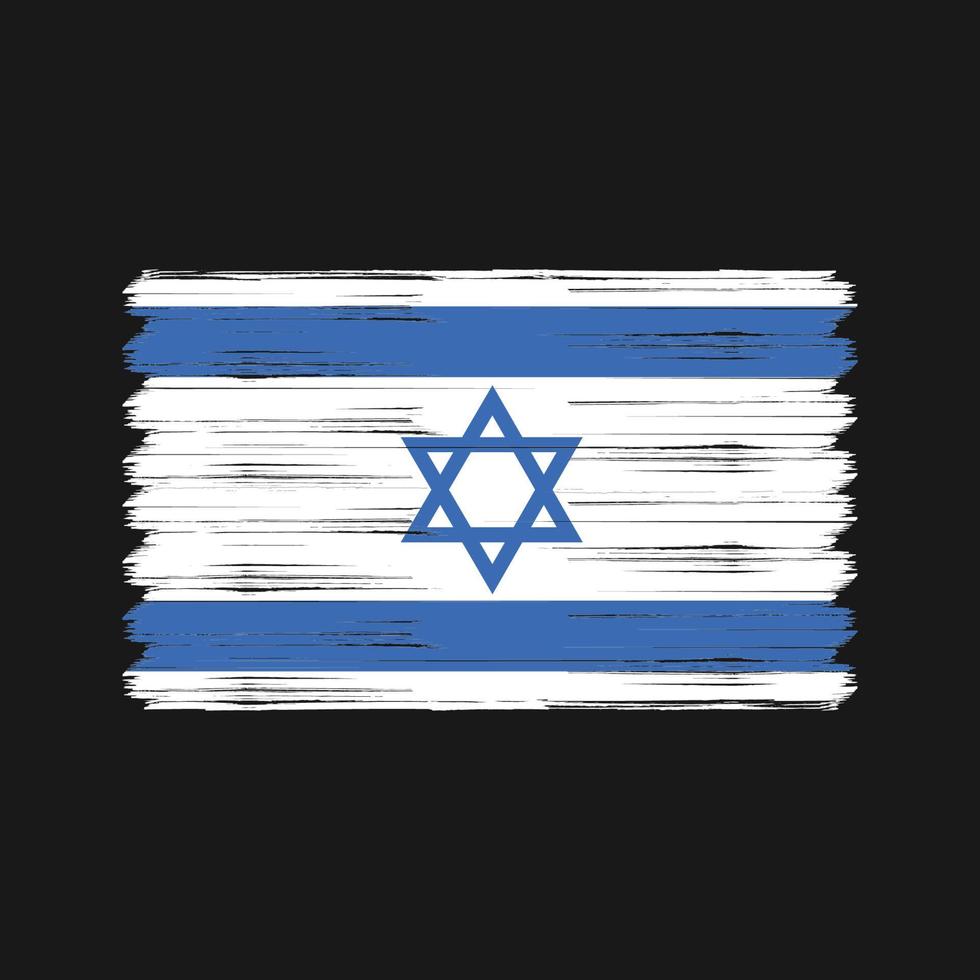 cepillo de la bandera de israel. bandera nacional vector