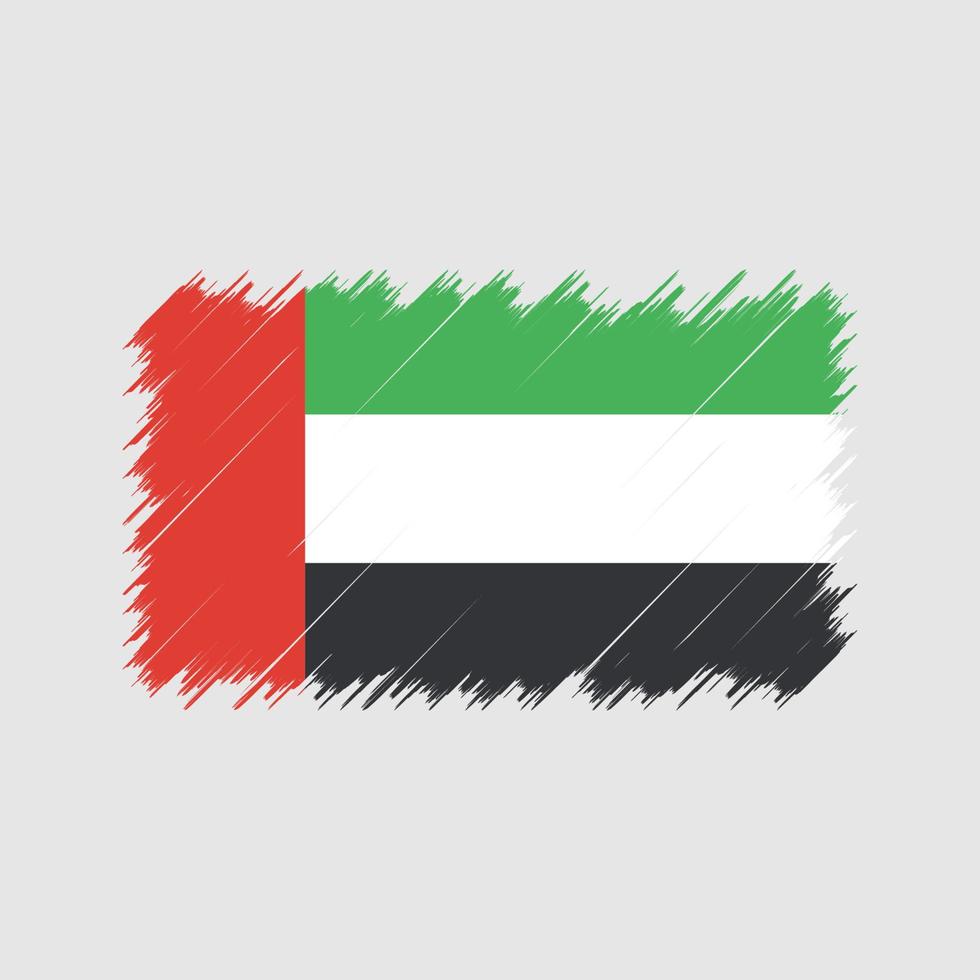 trazos de pincel de la bandera de los emiratos árabes unidos. bandera nacional vector