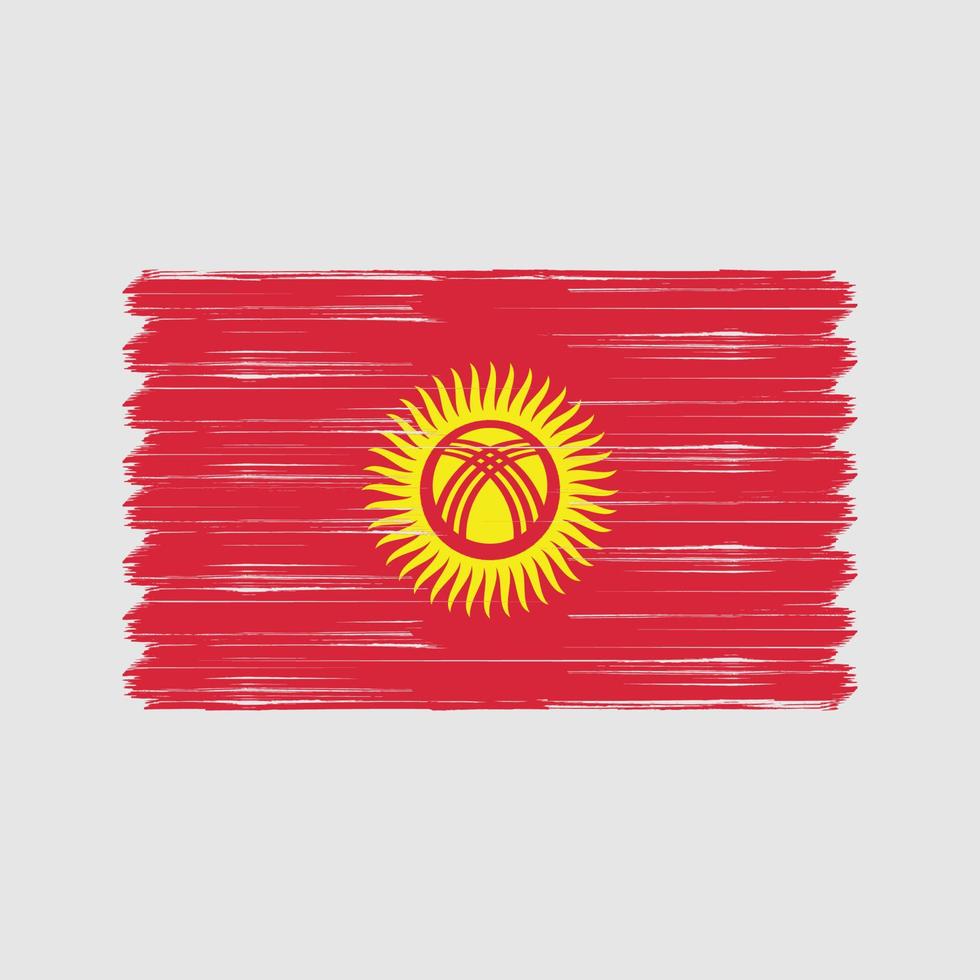 Kyrgyzstan Flag Brush. National Flag vector