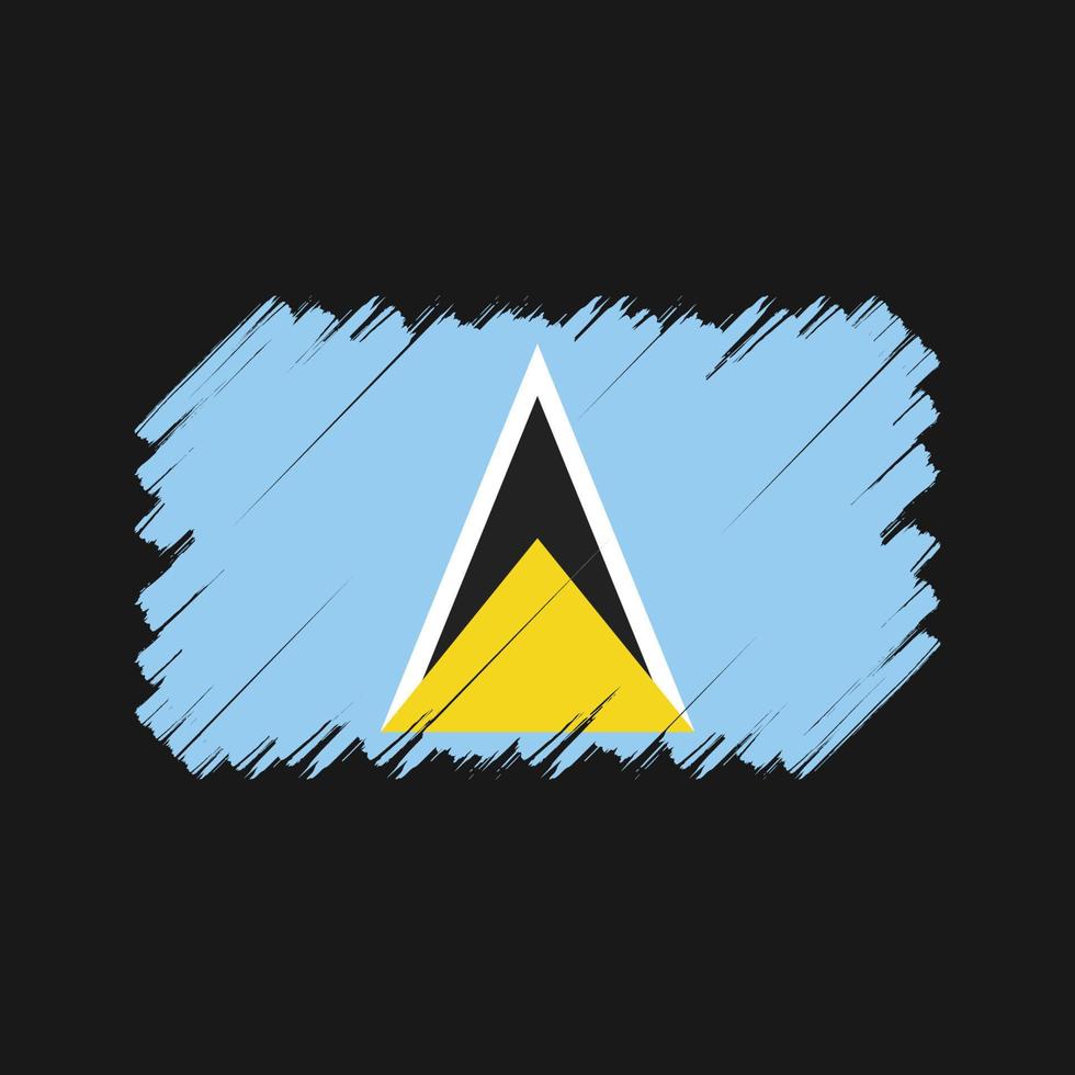 Saint Lucia Flag Brush. National Flag vector