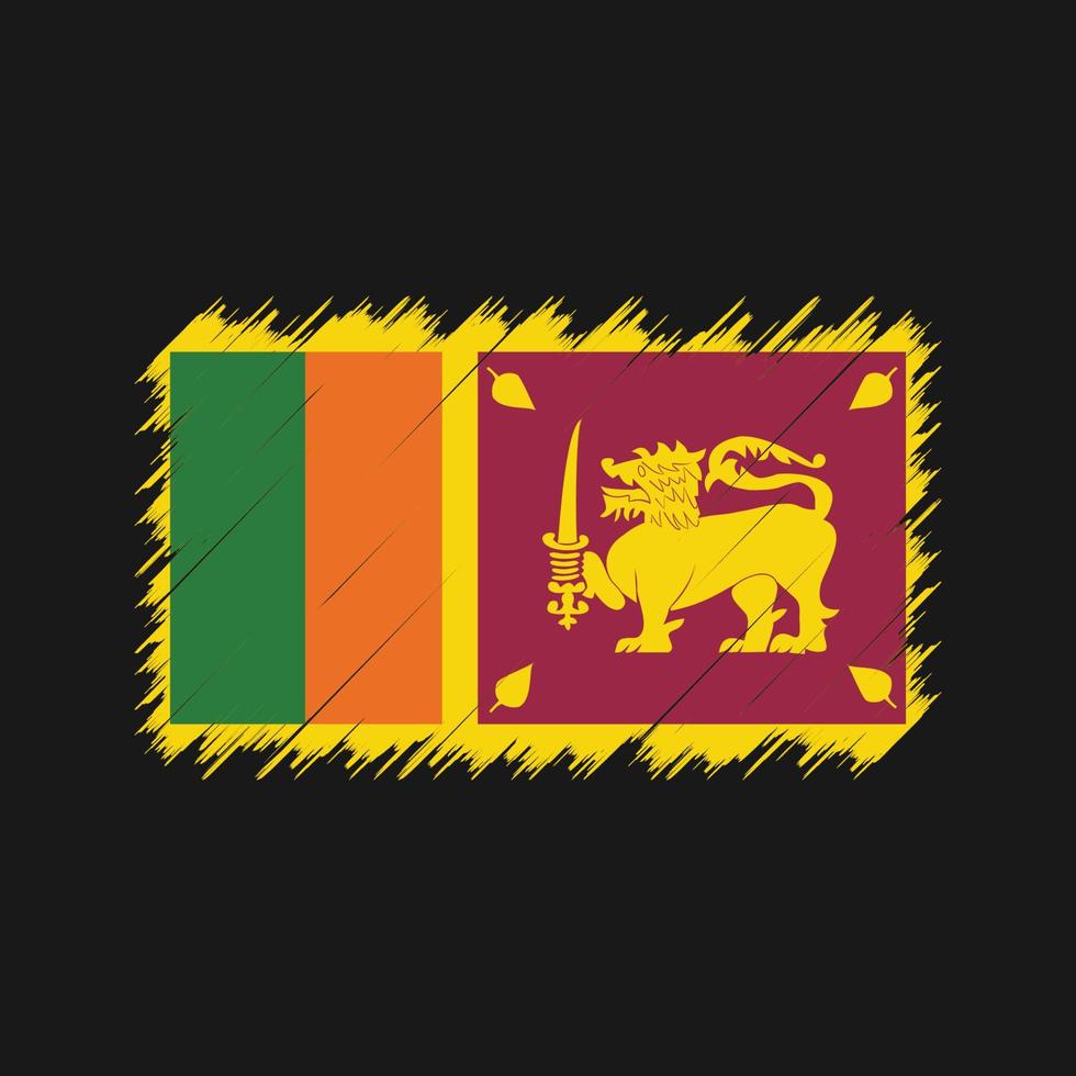 trazos de pincel de bandera de sri lanka. bandera nacional vector