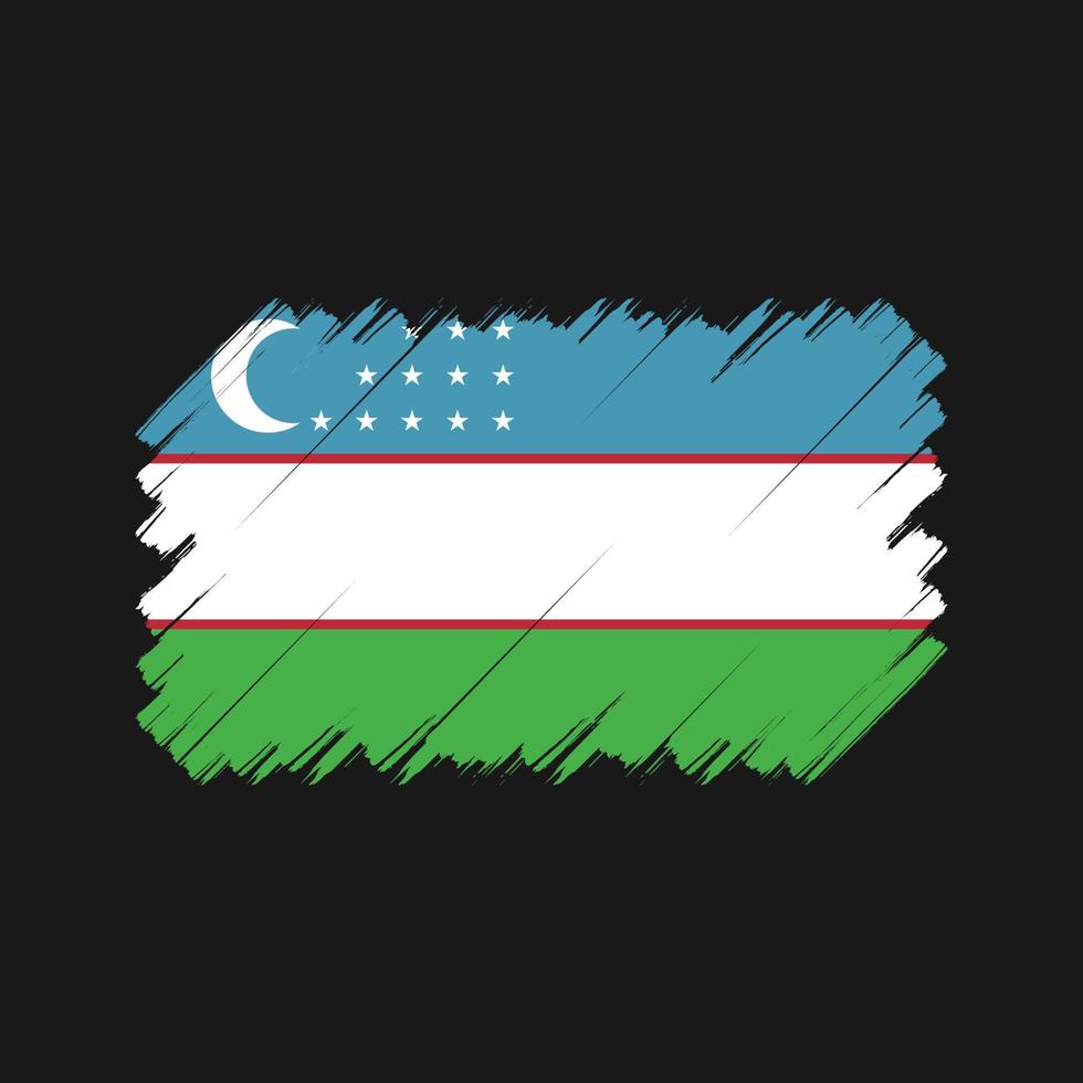 cepillo de bandera de uzbekistán. bandera nacional vector