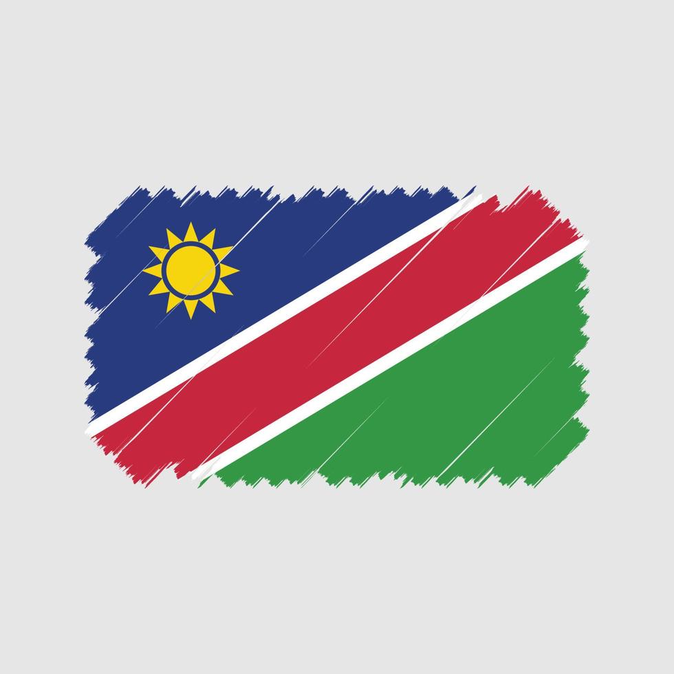 vector de pincel de bandera de namibia. bandera nacional