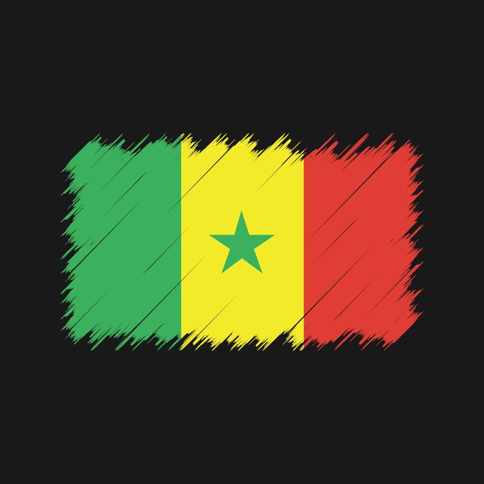 trazos de pincel de bandera senegalesa. bandera nacional vector