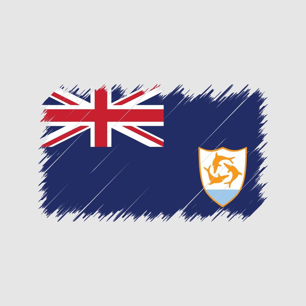 Anguilla Flag Brush Strokes. National Flag vector