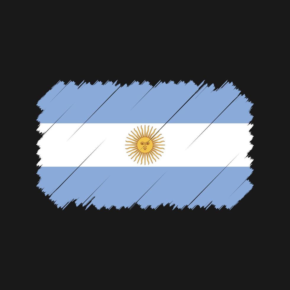 vector de pincel de bandera argentina. bandera nacional