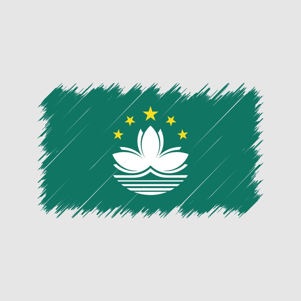 trazos de pincel de la bandera de Macao. bandera nacional vector