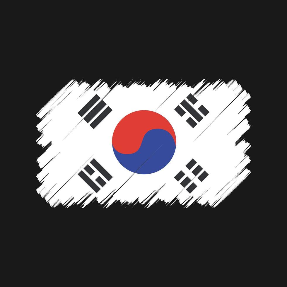 South Korea Flag Brush. National Flag vector