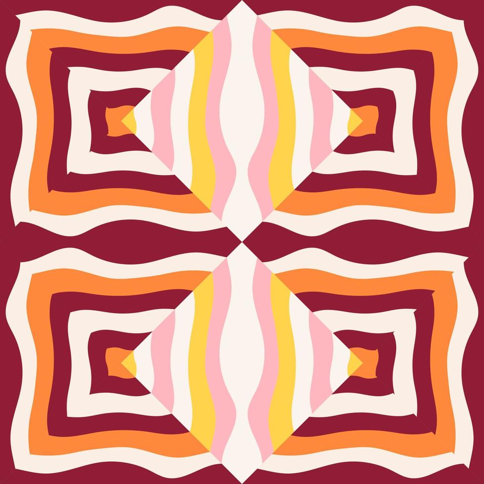 Mosaic ornament seamless pattern. Decorative patchwork wallpaper. vector