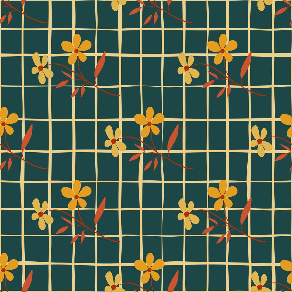patrón sin costuras de flor de garabato vintage. papel tapiz floral abstracto retro. fondo interminable de plantas dibujadas a mano. vector