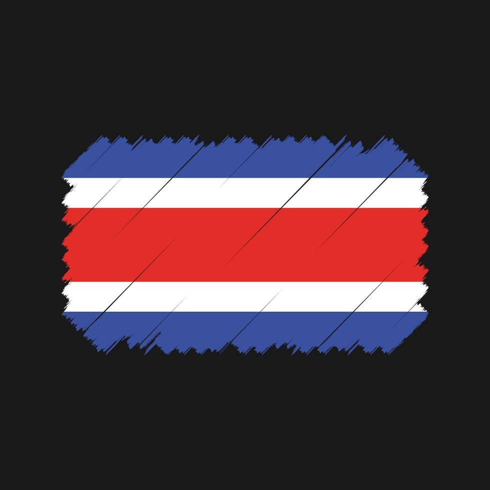 vector de pincel de bandera de costa rica. bandera nacional