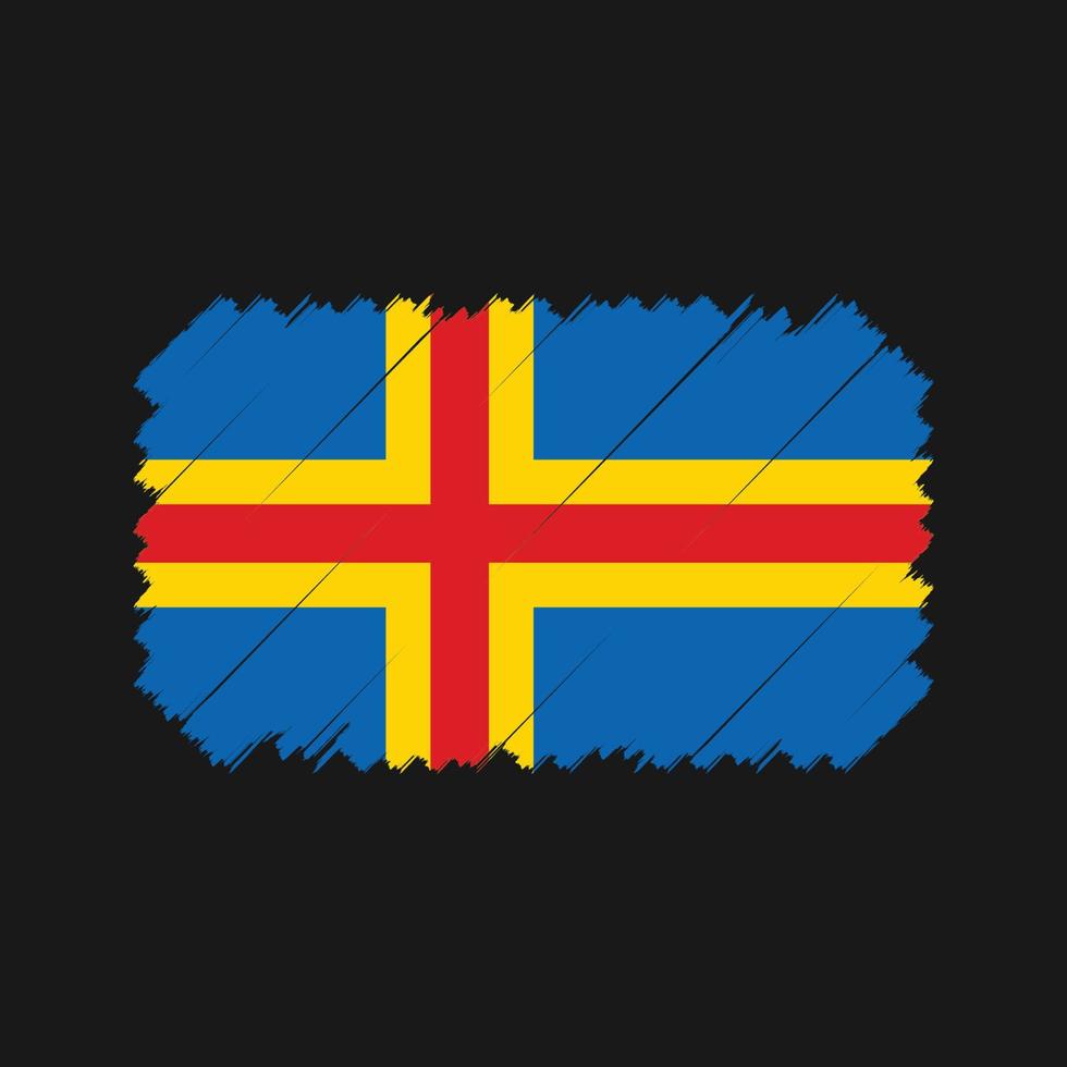 vector de pincel de bandera de las islas aland. bandera nacional