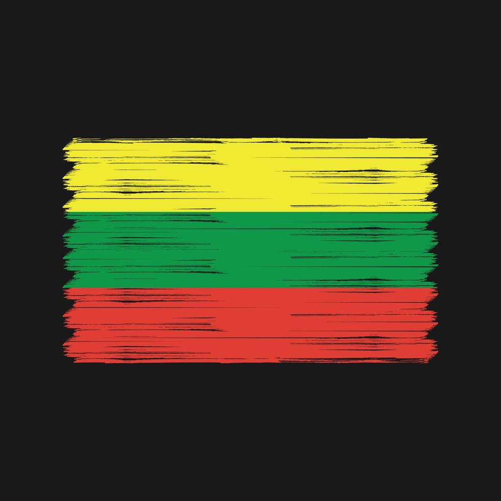 Lithuania Flag Brush. National Flag vector