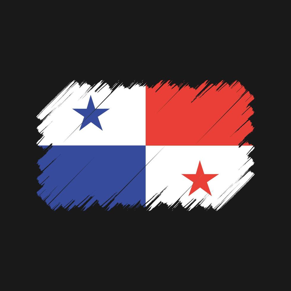 cepillo de la bandera de Panamá. bandera nacional vector